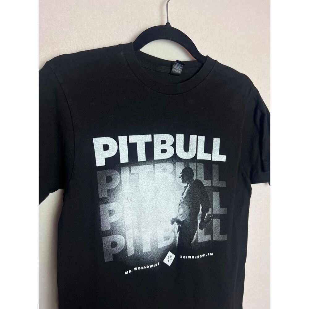Pitbull Tour 2017 Short Sleeve Black T-Shirt Size Small - Picture 2 of 6